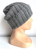 HELLI – czapka merino wywijana 100% baby merino 19 szary unisex zimowa