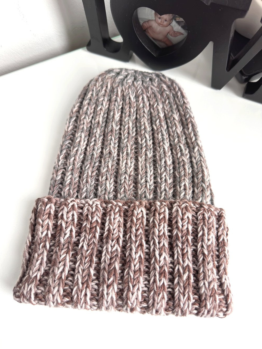 Wywijana czapka merino HELLI 100% Baby Merino 32 Turkusowy