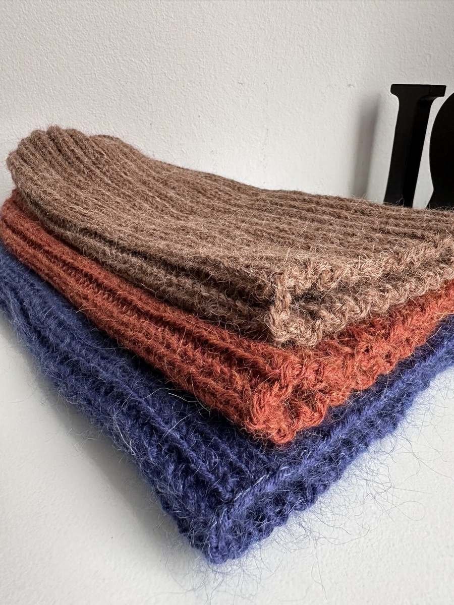 LAURIN Turn-Up Beanie 100% Alpaca 9025 Brown