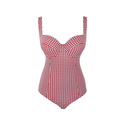 Strój kąpielowy jednoczęściowy Panache GINGHAM SW1720A PALOMA Balcony Swimsuit Red Gingham