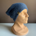 Ciepła czapka ręcznie robiona CHMURKA Alpaka 17 Jeans