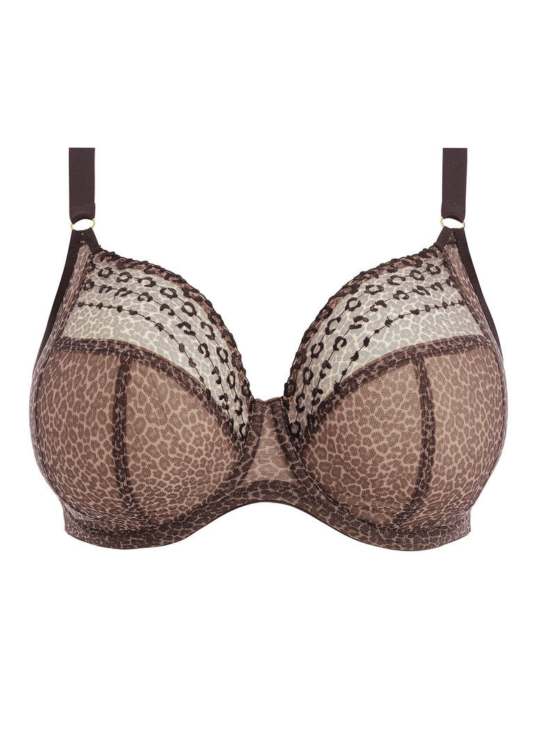KOMPLET - Bielizna Elomi MATILDA Leopard EL8900LED Uw Plunge Bra + figi EL8906LED Full Brief (38H)