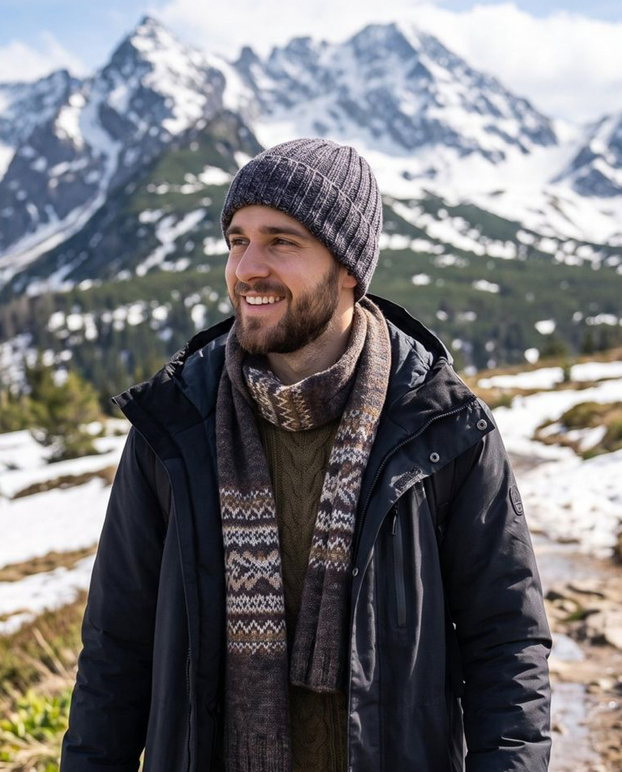 NELLI Handmade Merino Wool Beanie 31 Nocny Las Winter