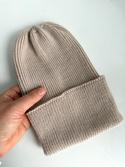 VARELLA – czapka beanie z wełny merino 100% Baby Merino 63 piaskowy, jesienno-zimowa