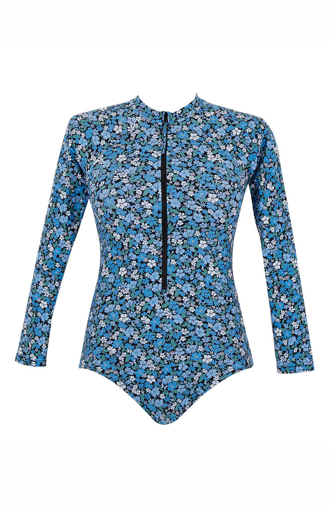 Strój kąpielowy z długim rękawem Panache Swim POSY SW1725A Grace Long Sleeve Swimsuit Posy Print