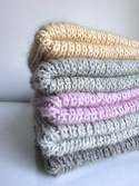 AUREA – ręcznie robiona ciepła czapka beanie baby merino + moher i jedwab dziecięca/damska 03/29 Wanilia
