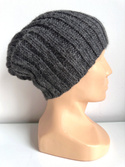 LAURIN – czapka zimowa beanie 100% alpaka damska 506 ciemny szary