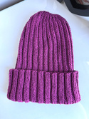 HELLI – czapka merino wywijana zimowa 100% baby merino 34 Wrzos