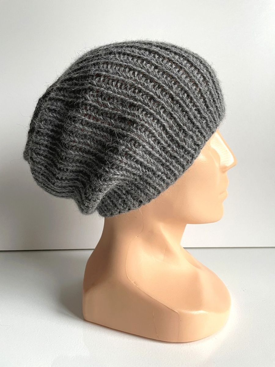 Czapka robiona na drutach KIARA 100% Alpaka 9029 łany pszenicy