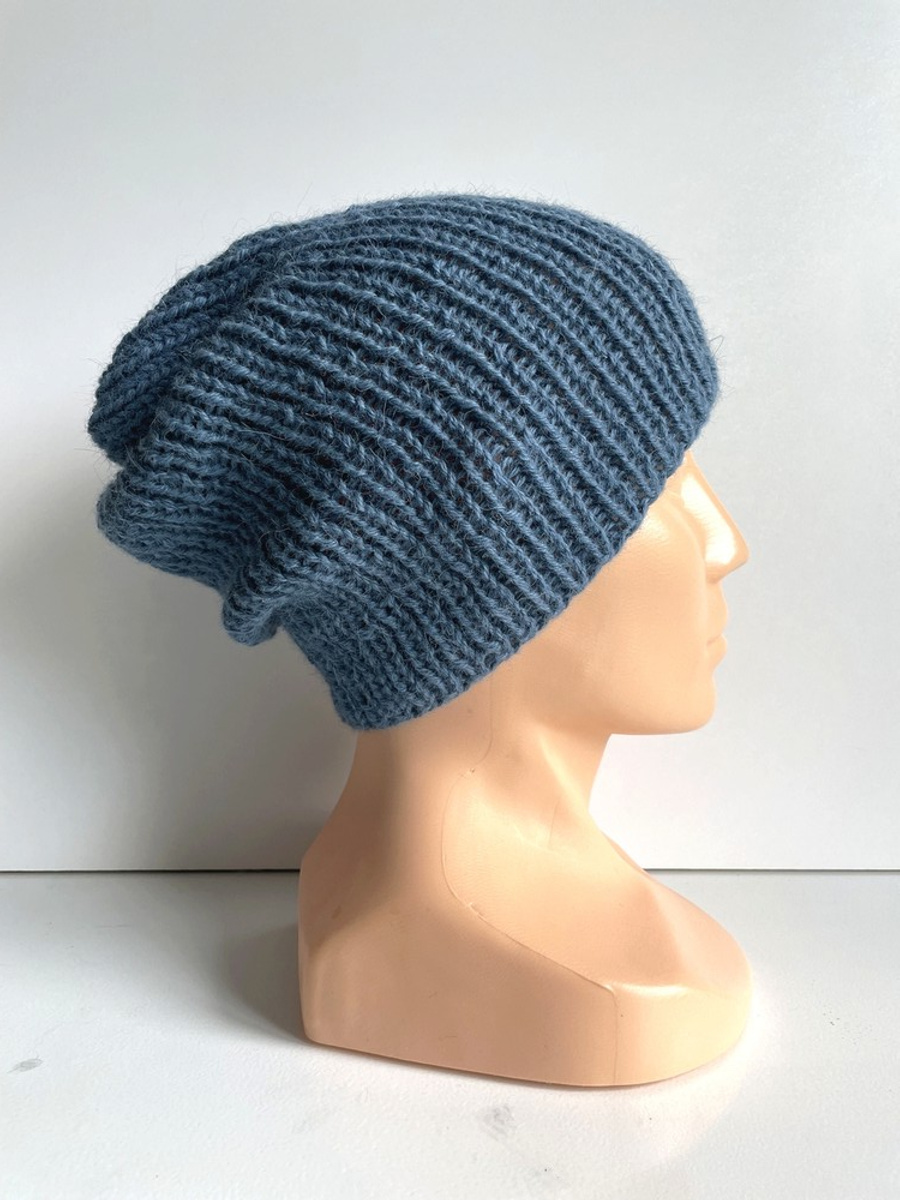 KIARA Beanie-Mütze aus 100% Alpaka 6309 średni niebieski petrol