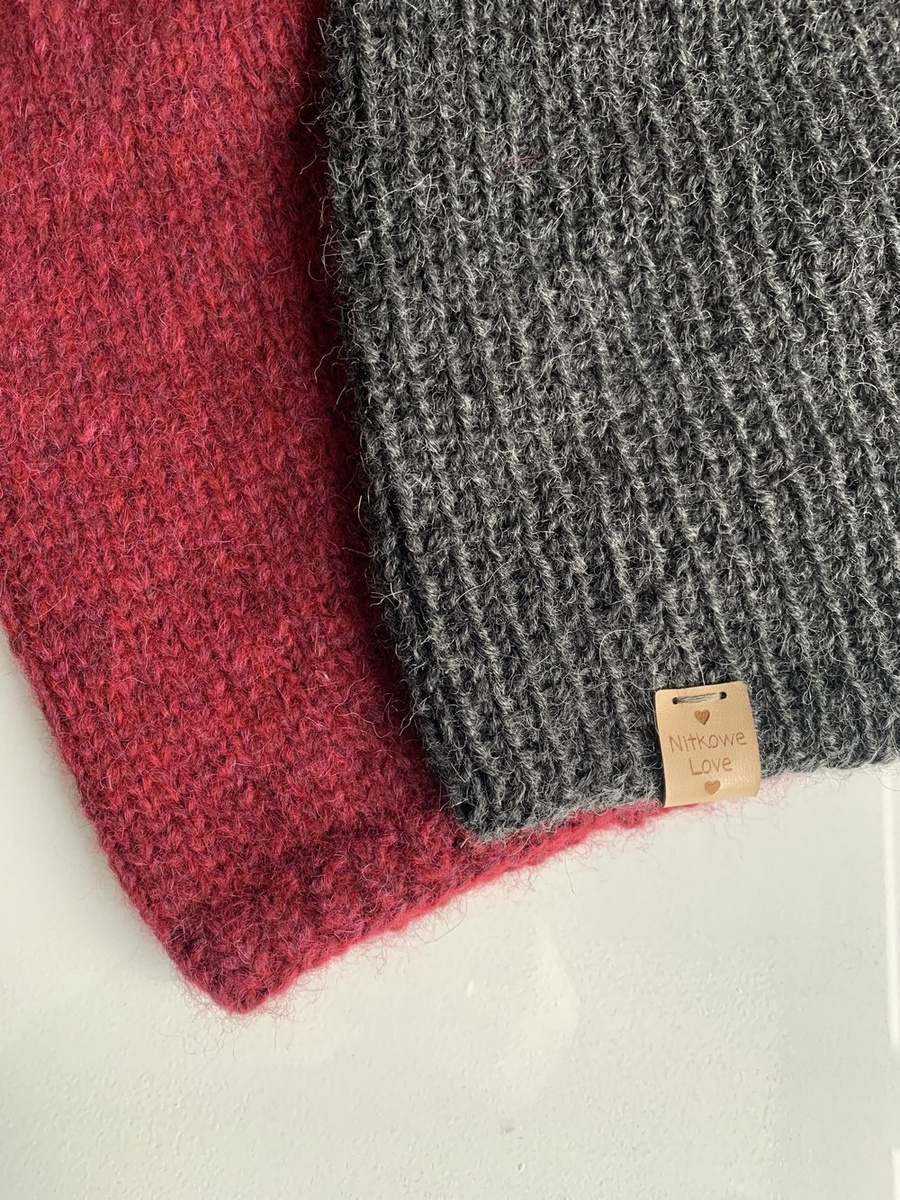 KIARA – czapka beanie z alpaki 100% 506 ciemny szary uniwersalna jesienno‑zimowa
