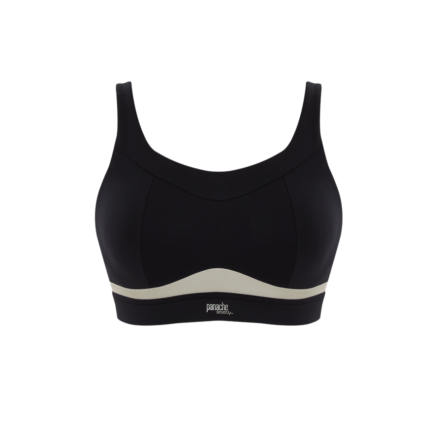 Bezfiszbinowy biustonosz sportowy Panache Sport FREEDOM 7344 Non Wired Sports Bra Black/Chalk