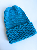 NANA – czapka wywijana beanie z wełny baby merino 32 turkusowy