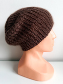 AUREA – czapka merino damska/dziecięca zimowa 62/15 średni brąz