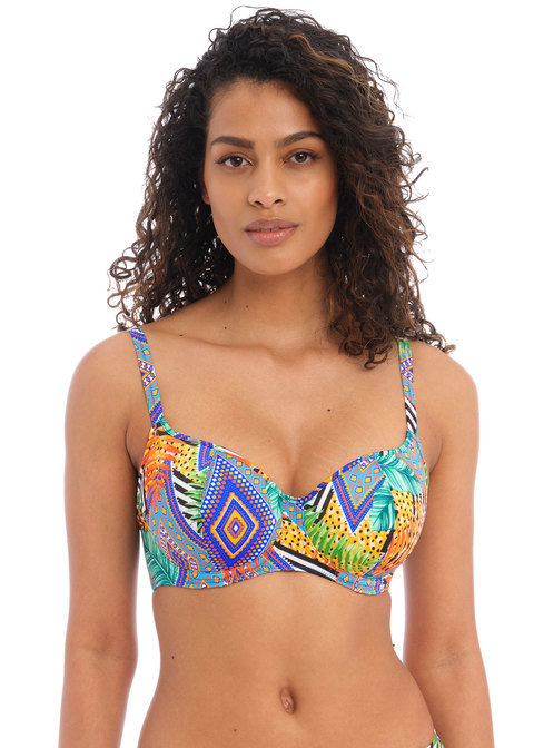 KOMPLET - Kostium kąpielowy dwuczęściowy Freya Swim CALA PALMA AS202403MUI Uw Sweetheart Bikini Top Multi 30DD (30D) + majtki