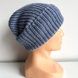 NANA – czapka wywijana merino 100% Baby Merino 37 Jasna Lawenda