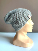 KIARA Beanie-Mütze aus 100% Alpaka 501 Hellgrau Damen
