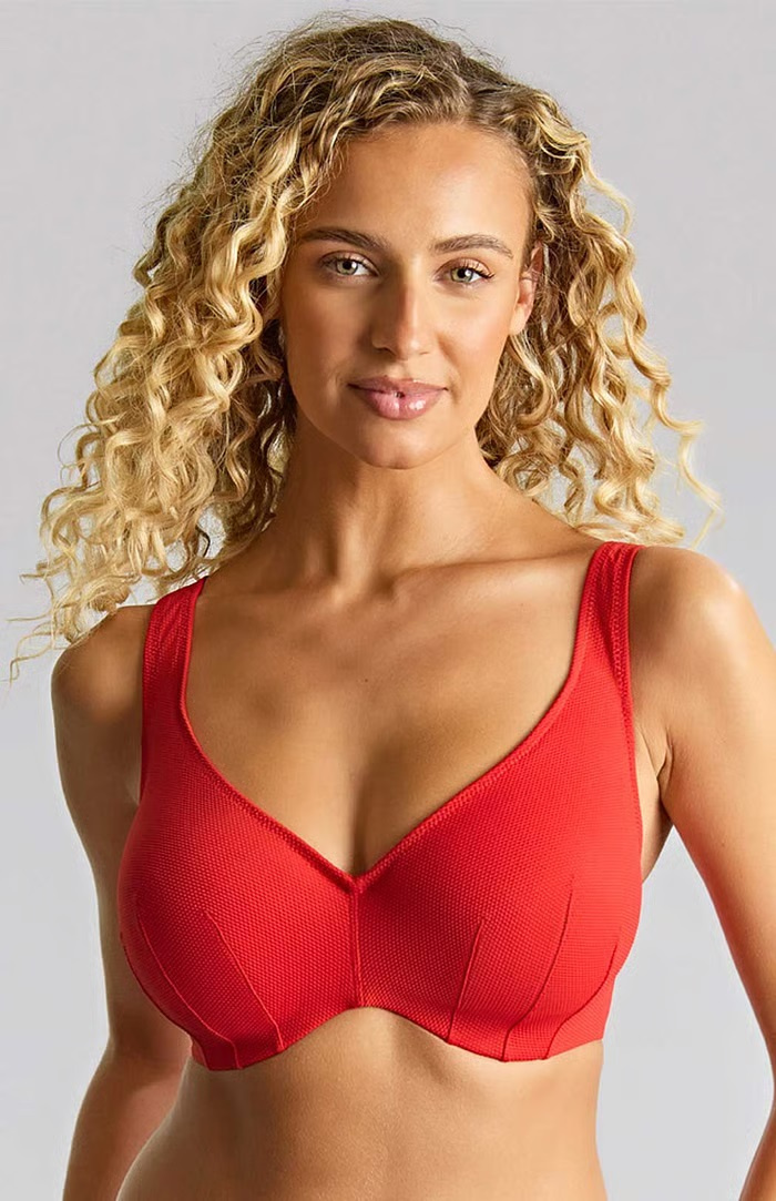 Biustonosz kąpielowy Panache Swim AURORA Jennifer SW2024 Jennifer Plunge Bikini Top Aurora Red