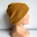 KIARA Turn-Up Beanie 100% Alpaca 2923 złoty żółty