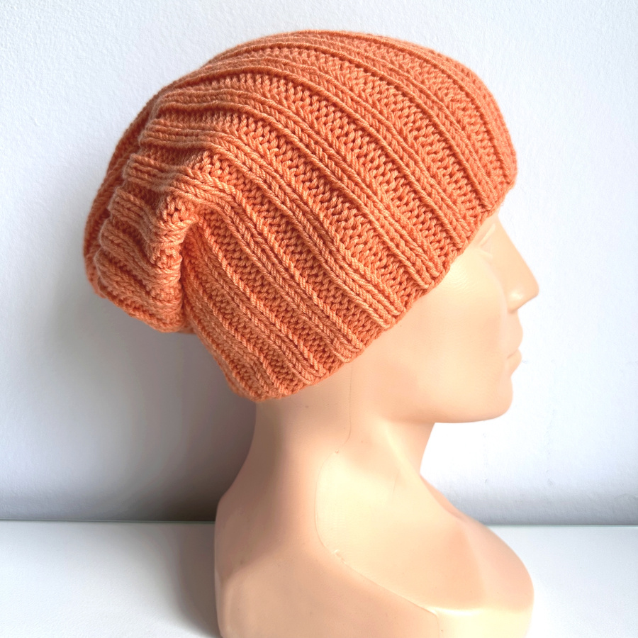 HELLI – czapka zimowa beanie damska z wełny baby merino 36 Pomarańczowy