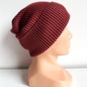 VARELLA – czapka zimowa merino 100% Baby Merino 51 bordowy beanie wywijana