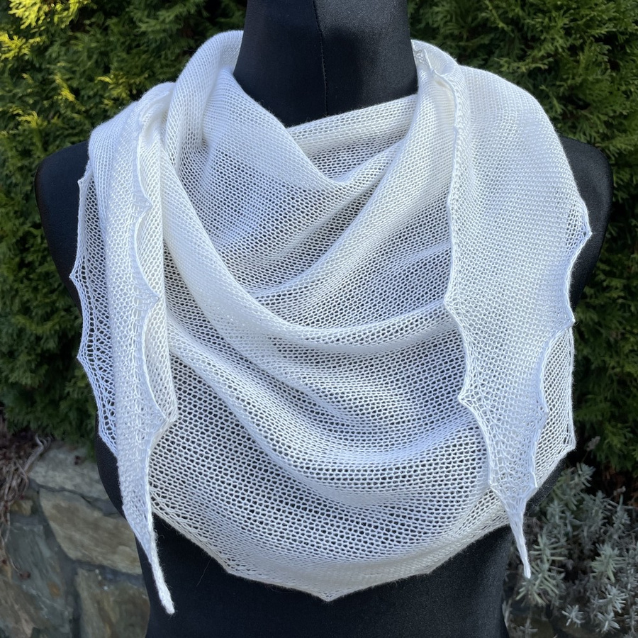 Chusta gładka, symetryczna, 50% Jedwab 50% Merynos Mleko