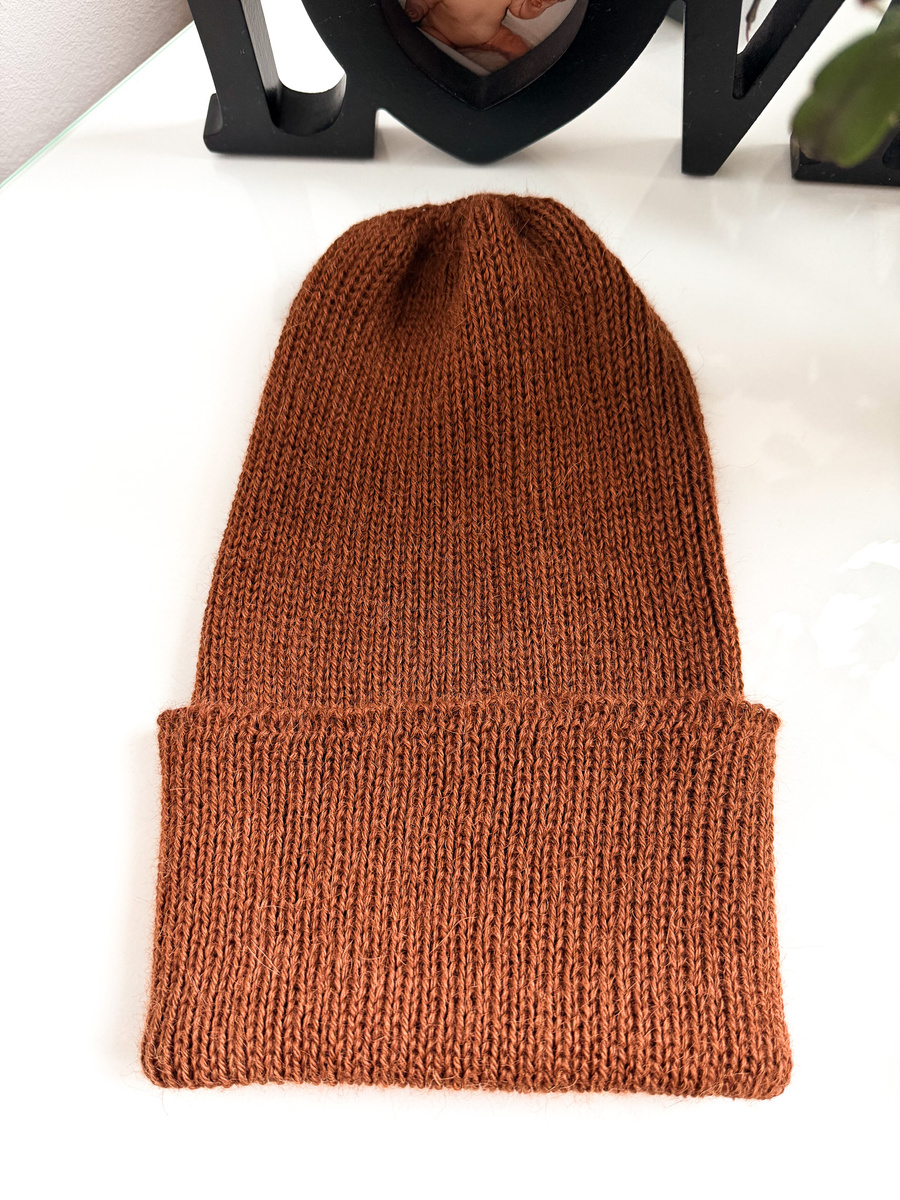 Czapka wywijana HELEN 100% Alpaka 9041 miedziany brąz