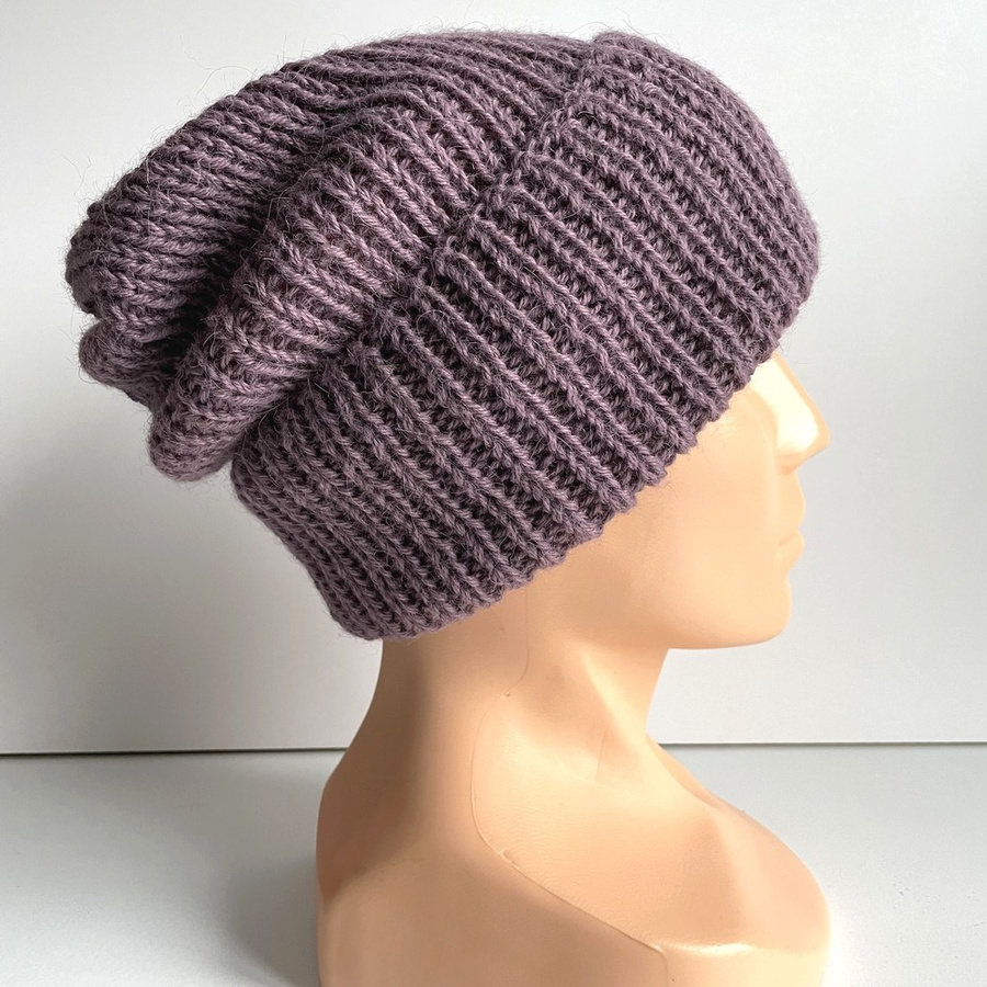 KIARA Turn-Up Beanie 100% Alpaca 3800 fiołkowo różowy