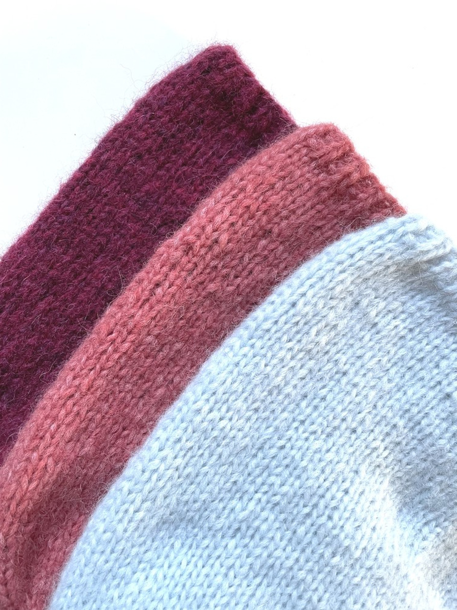 Ręcznie robiona czapka CHMURKA Alpaka 18 Poranna Mgła