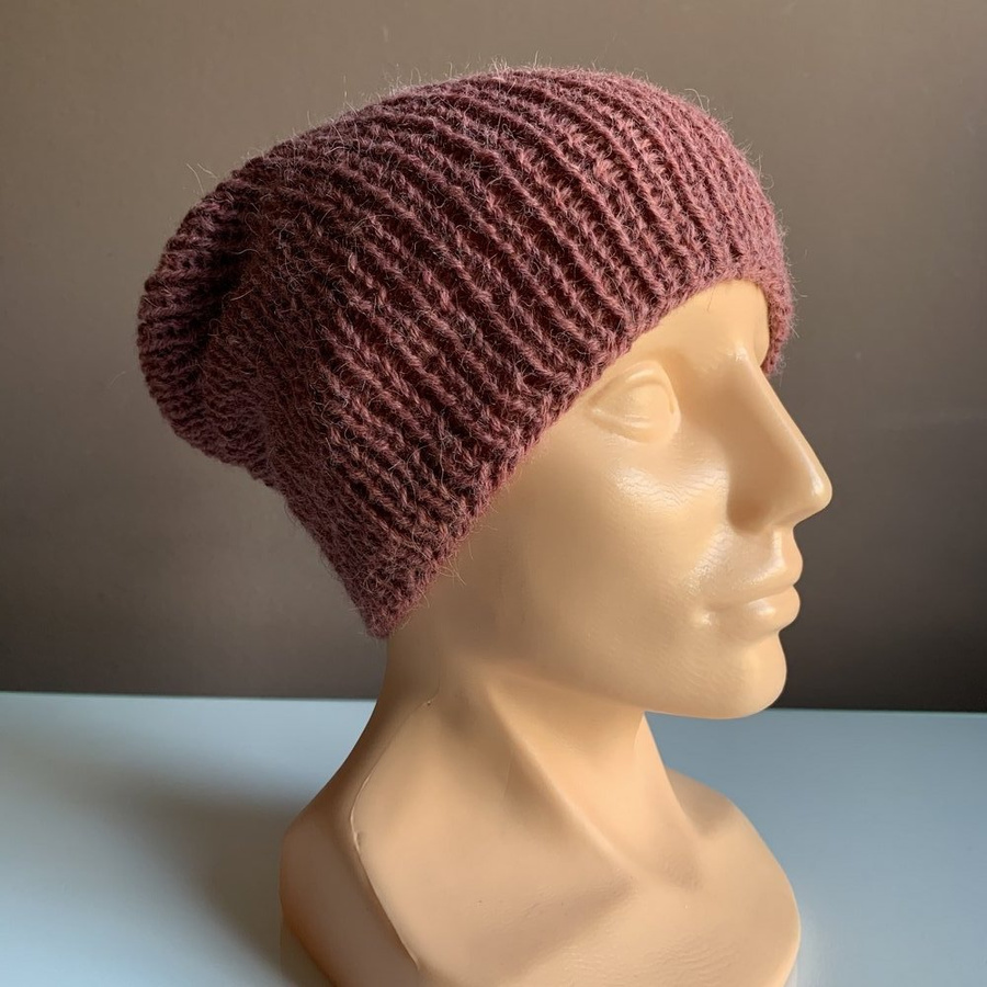 KIARA Alpaca Beanie 100% Alpaca 9024 ciemny blush