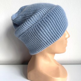 HELEN Mütze mit Umschlag 100% Alpaka 6205 Blau