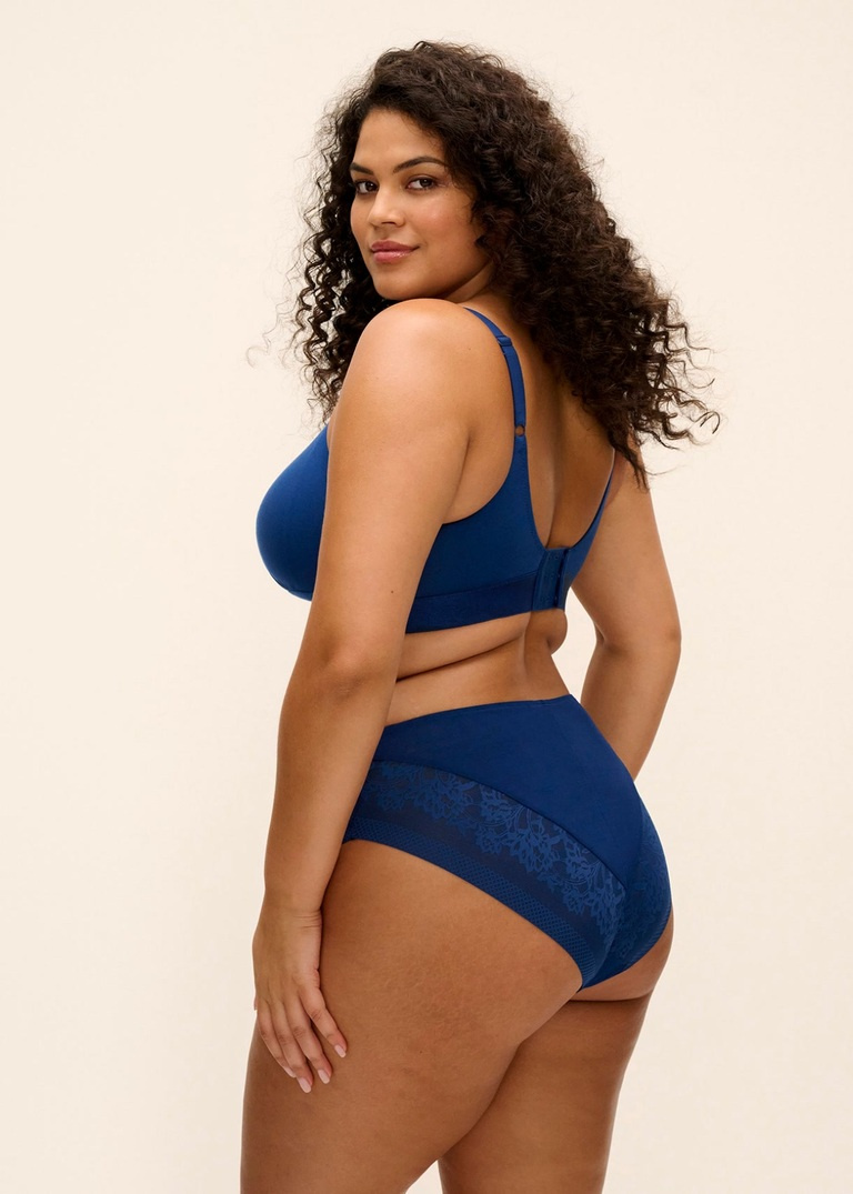 Biustonosz bezfiszbinowy Elomi DOWNTIME EL301417FRY Non Wired Bralette French Navy