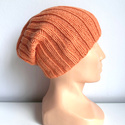 HELLI – czapka zimowa beanie damska z wełny baby merino 36 Pomarańczowy