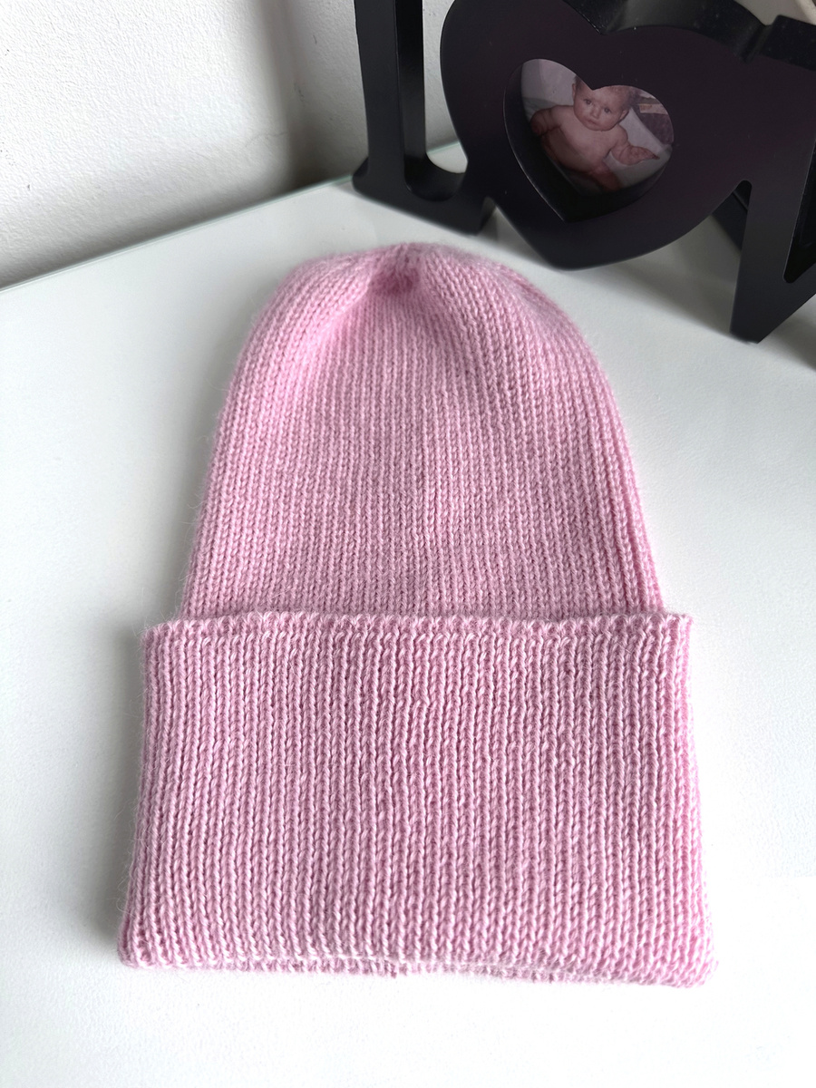 Czapka wywijana HELEN 100% Alpaka 3140 Jasny Róż