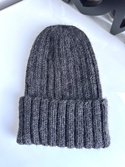 LAURIN Turn-Up Beanie 100% Alpaca 506 Dark Grey