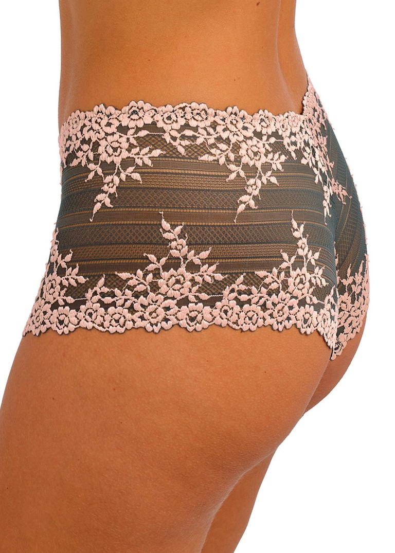 Szorty Wacoal EMBRACE LACE WA067491067 Boy Short Dark Slate/cloud Pink
