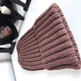 HELLI – czapka zimowa merino wywijana 52 Czekolada, unisex