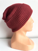 VARELLA – czapka zimowa merino 100% Baby Merino 51 bordowy beanie wywijana