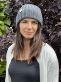 HELLI – czapka zimowa merino wywijana 100% Baby Merino 20 Ciemny szary