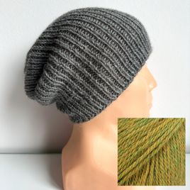 KIARA Beanie-Mütze aus 100% Alpaka 7233 oliwka zimowa