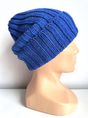 HELLI – czapka beanie z wełny merino 100% Baby Merino 33 jaskrawoniebieska jesienno-zimowa