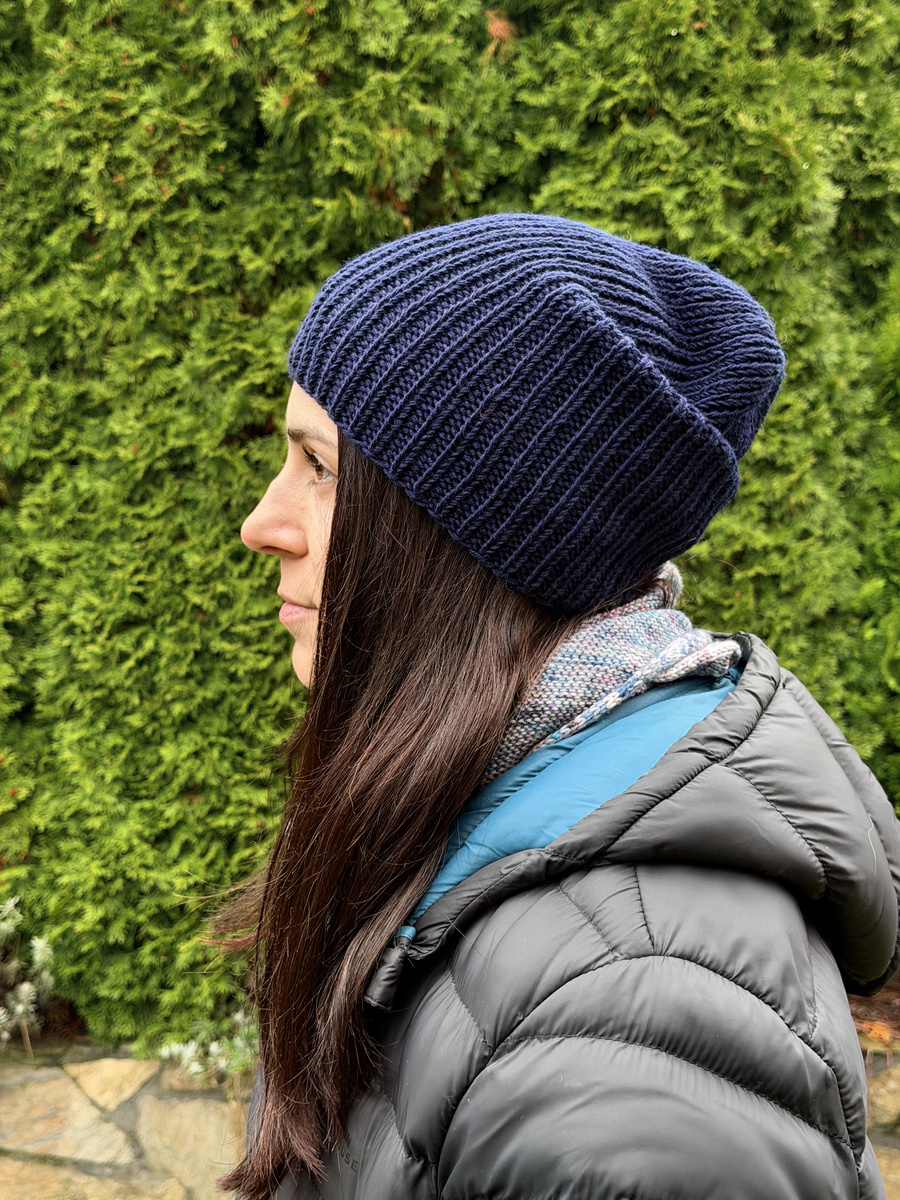 Czapka wełniana NANA 100% Baby Merino 13 Granatowy