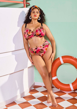 KOMPLET - Biustonosz kąpielowy Elomi Swim CABANA NIGHTS ES801602MUI (36G, 36GG, 42E, 42H) + majtki ES801672MUI