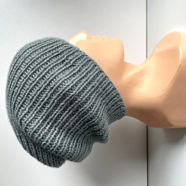 KIARA Alpaca Beanie 100% 7139 niebieski mineralny