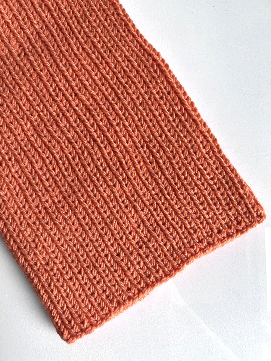 NANA – czapka beanie z wełny baby merino 36 pomarańczowy, ręcznie robiona