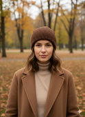 HELEN – czapka z alpaki 100% wywijana 9041 miedziany brąz