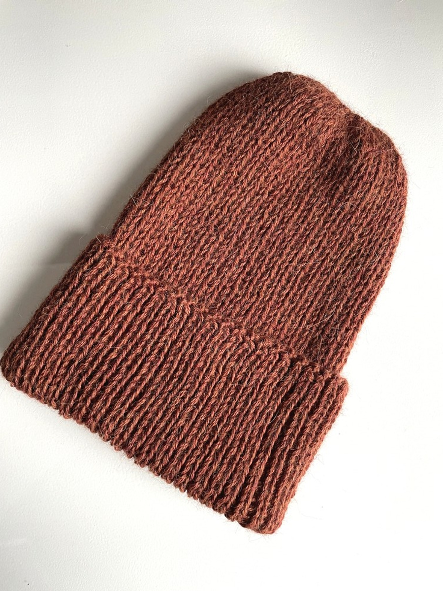 KIARA Turn-Up Beanie 100% Alpaca 9025 Brown