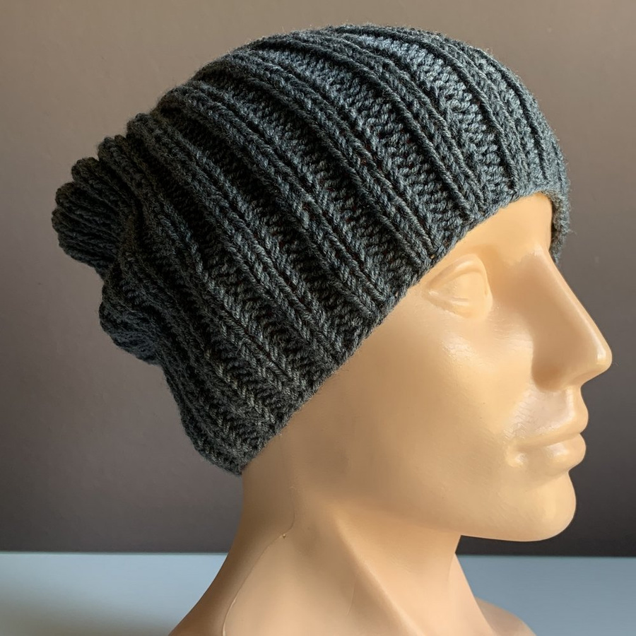 HELLI – czapka beanie z wełny baby merino 20 Ciemny szary zimowa unisex