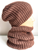 Ręcznie robiony KOMIN NANA 100% Baby Merino 52 Czekolada