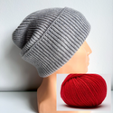 MAREN Turn-Up Beanie 100% Cashmere 564 Gerbera Nitkowe Love